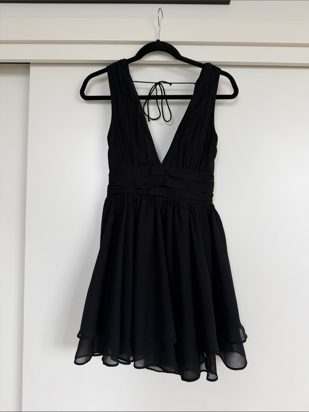 Abercrombie & Fitch Black Plunge Neck Mini Dress